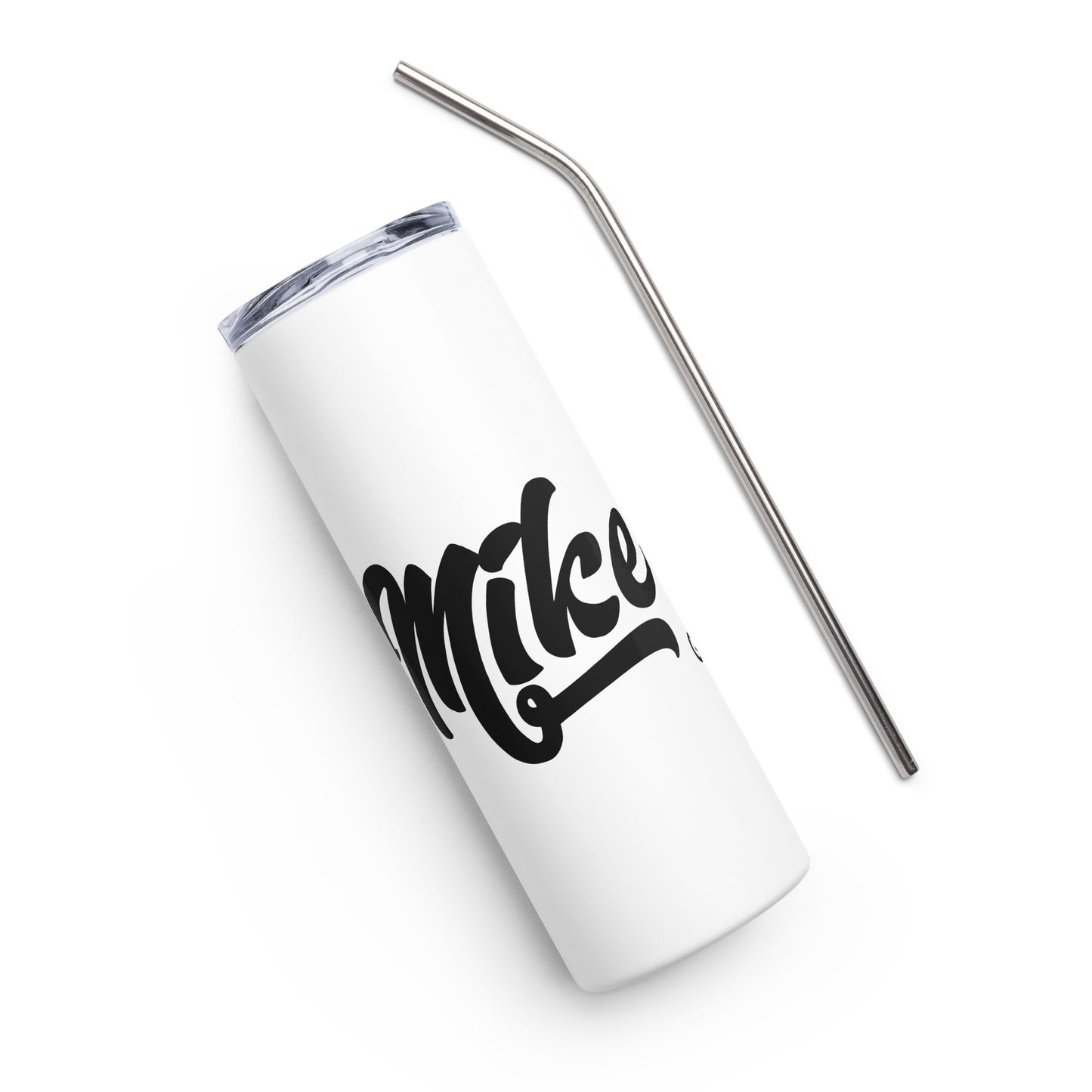 Stainless steel tumbler with Mike Bury Golf Logo